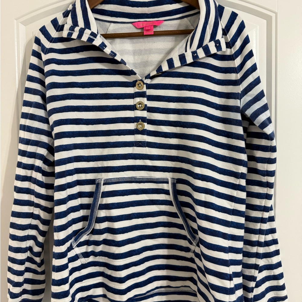 Lilly Pulitzer Navy and White Striped Top